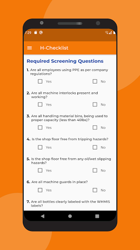 H-Checklist Screen 2