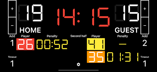 Android application Handball Scoreboard screenshort