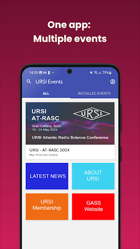 Android application URSI Events screenshort