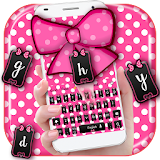 white dots pink bow keyboard icon