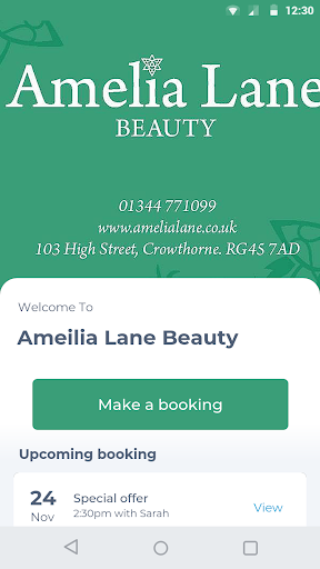 Android application Ameilia Lane Beauty screenshort