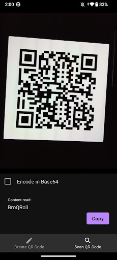 Android application BroQRoli screenshort