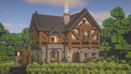 Minha construção(casa medieval), •× Minecraft PE