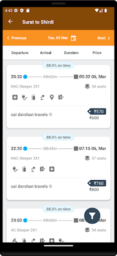 Android application Sai Darshan Travels screenshort