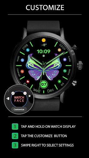 WFP 305 Butterfly watch face screenshot 27