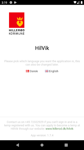 Android application Hillerød Vikar screenshort