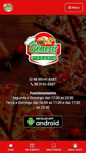Android application Gênesis Pizzaria screenshort