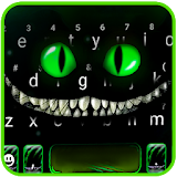Neon Creepy Cat Smile Keyboard Theme icon
