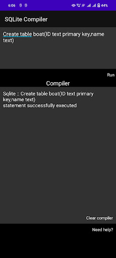 Android application SQLite Compiler screenshort