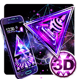 3D Neon Triangle Tech Theme icon