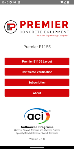 Android application Premier E1155 screenshort
