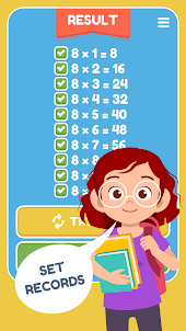 時間表數學遊戲是孩子們的教育遊戲。數學離線