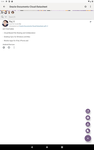 Screenshot of Oracle Content