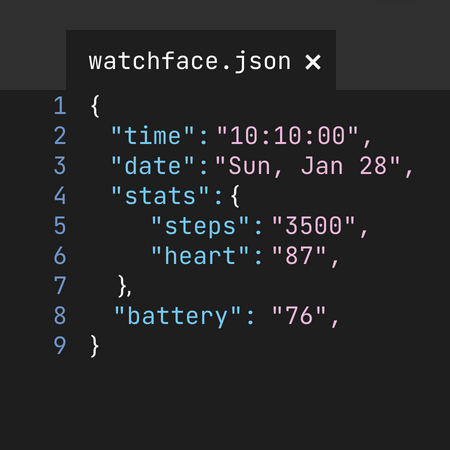 Android application Json Watch Face screenshort