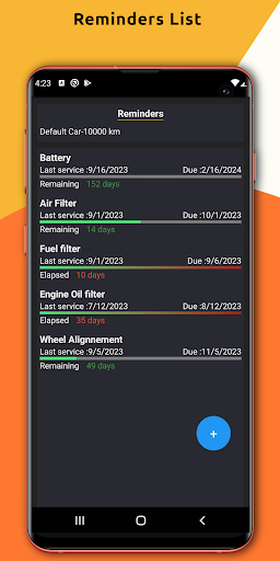 Auto Care,Car Service tracker Screen 2