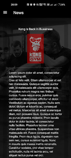 Android application Kong Gym screenshort