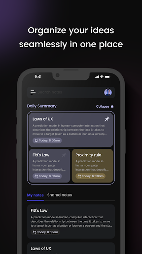 Android application Notehalo screenshort