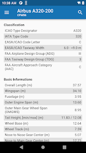 AircraftData - Technical specs