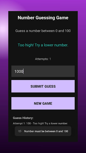 Number Guessing Game