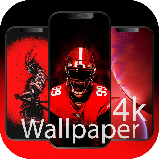 Red wallpaper 4k logo