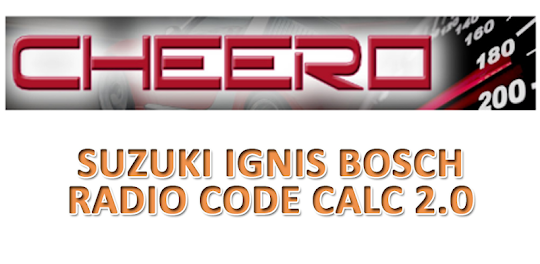 RADIO CODE for SUZUKI IGNIS