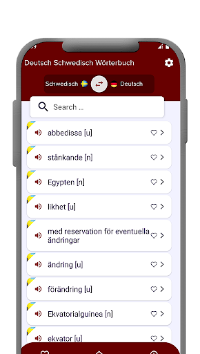 Deutsch-Schwedisch Wörterbuch Screen 2