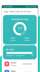Move arquivos para o cartão SD