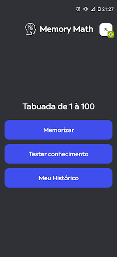 Android application Memory Math screenshort