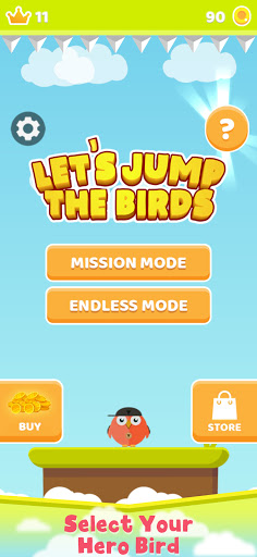 Android application Let's Jump The Birds screenshort