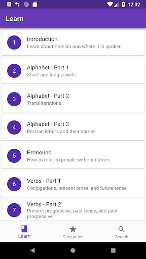 Android application Persian Buddy screenshort