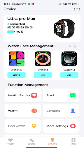 Android application Dc Wear screenshort