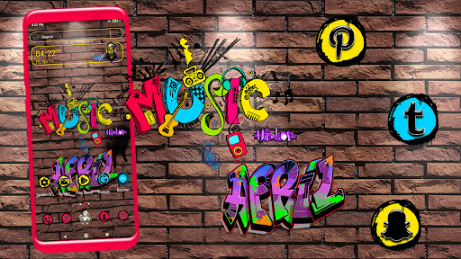 Android application Graffiti Music Launcher Theme screenshort