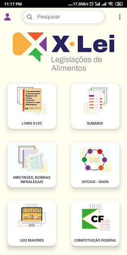 Android application X-Lei Legislações de Alimentos screenshort