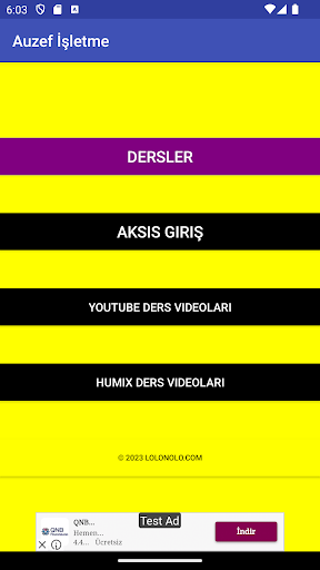 Android application Auzef İşletme Açık Öğretim screenshort