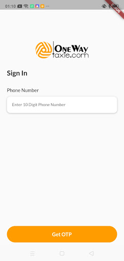 Android application OneWayTaxie Partner screenshort