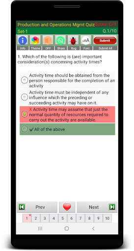 Production & Operations Quiz Screen 3