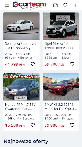 Android application Carteam.pl - auta z gwarancją screenshort