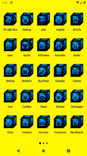 3D Light Blue Icon Pack Screen 2