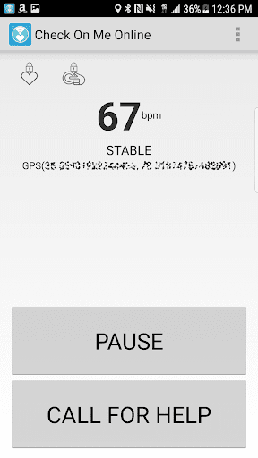 Android application Check On Me Online screenshort
