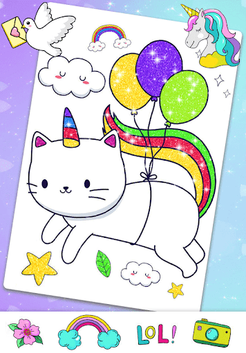 Glitter Kawaii Coloring Book Screen 2