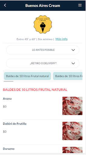 Android application Buenos Aires Cream screenshort