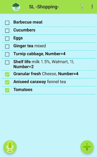 Inventory and Shopping list Screen 2