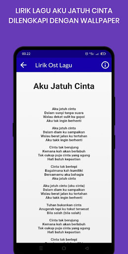 Lirik Lagu Aku Jatuh Cinta Screenshot 2 - AppWisp.com