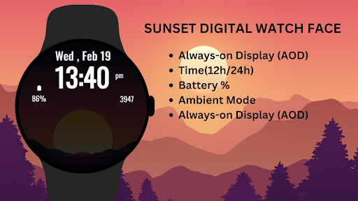 Sunset Digital Watch Face screenshot 8