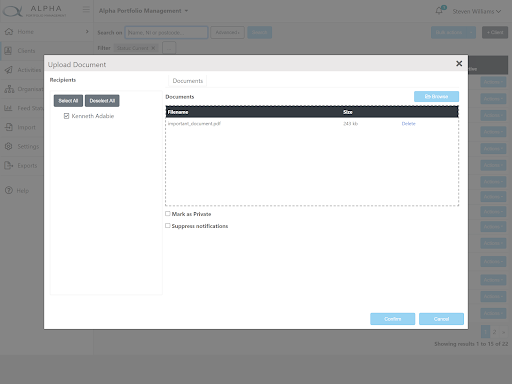 Alpha Adviser Portal Screen 3