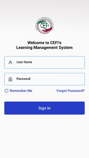 CEFI LMS Screen 2