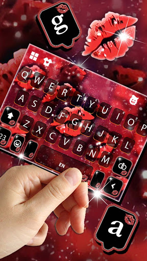 Glitter Kissing Lips Keyboard Screen 2