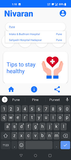 Android application Nivaran screenshort