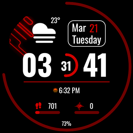 Screenshot of Minimalist Marvel Watch Face