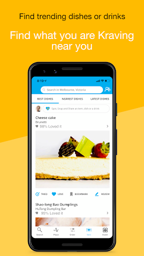 Screenshot of KRAVEiN:Snap or find nice food